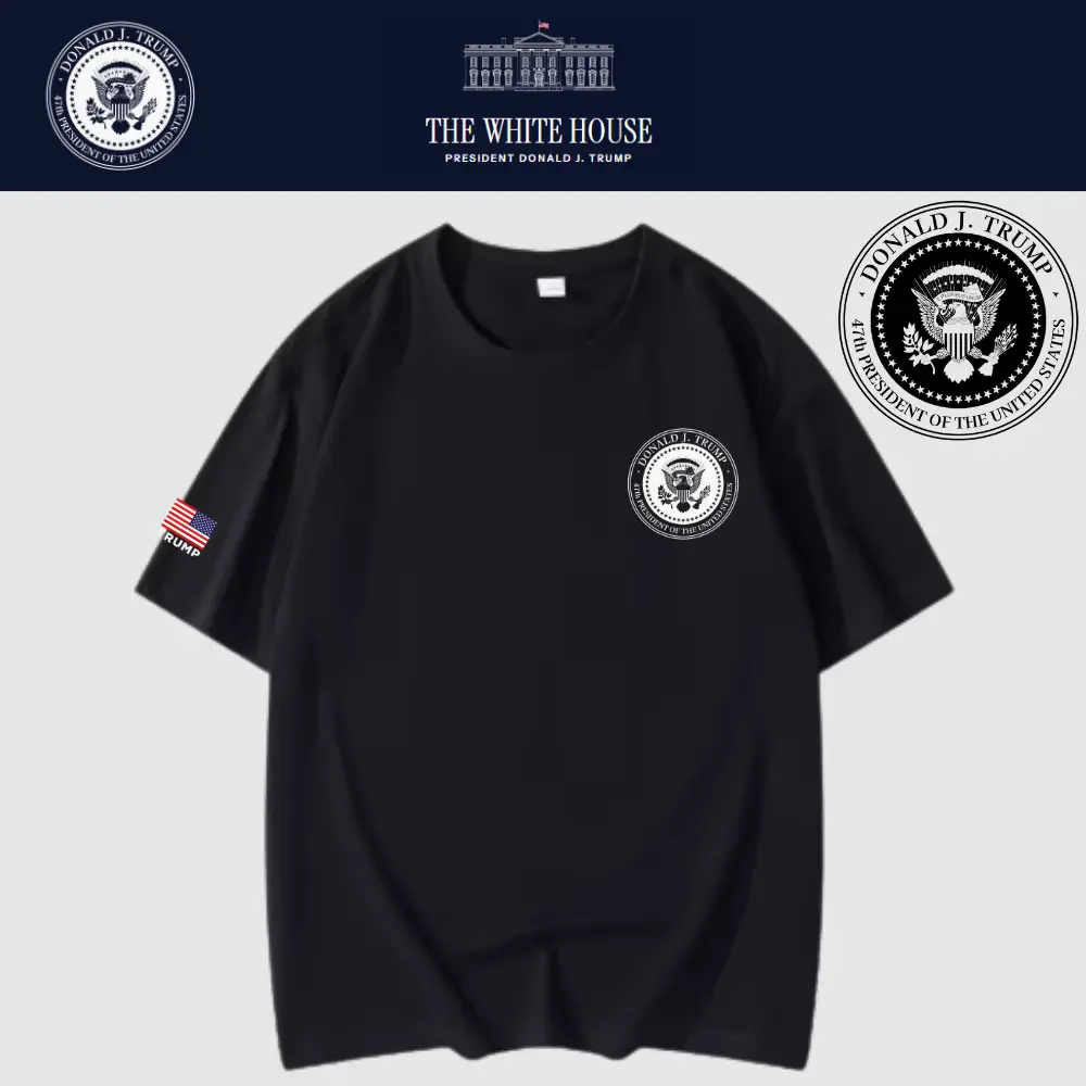 [New White House]TRUMP大統領メッセージロゴTシャツ[黒][WHTE-06]