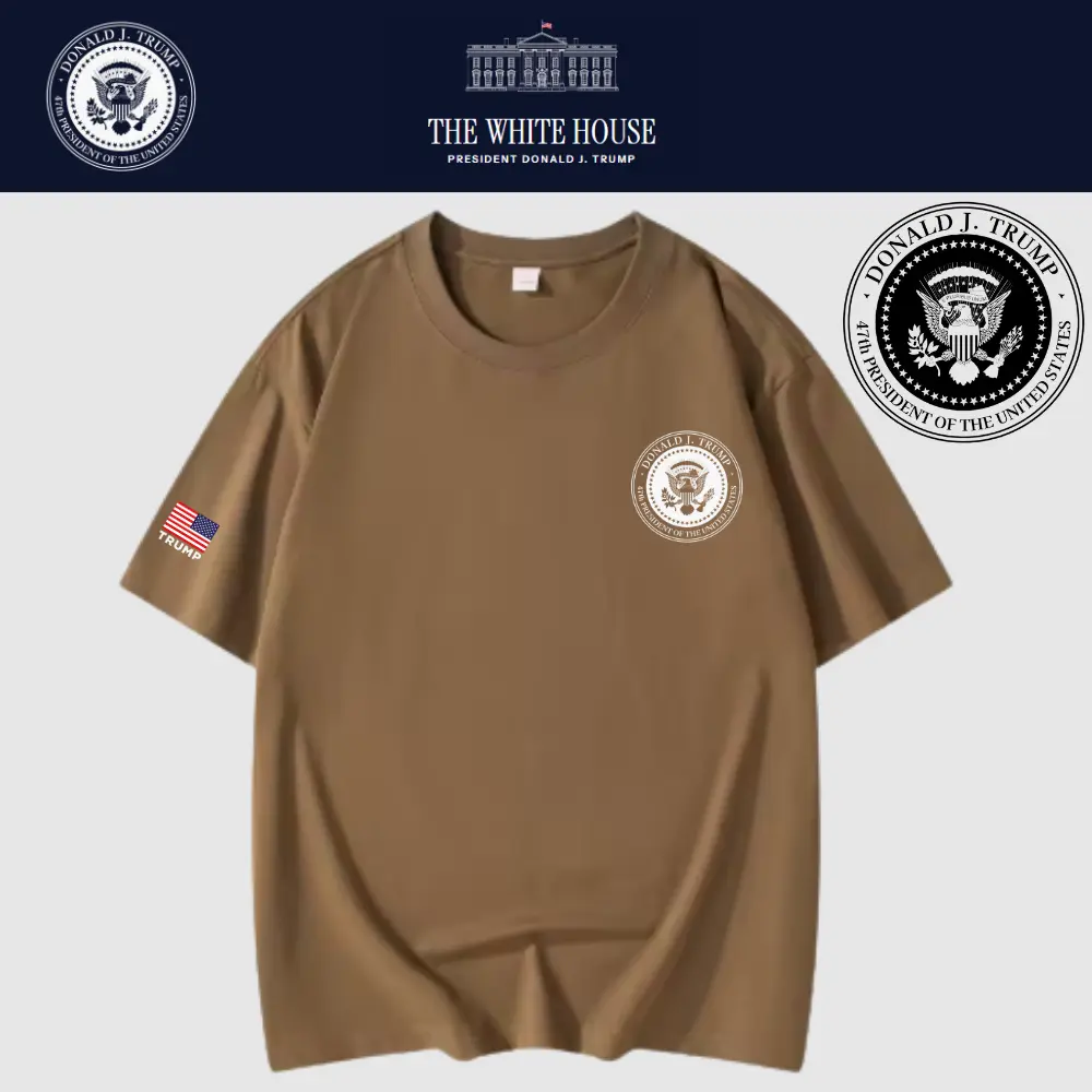 [New White House]TRUMP大統領メッセージロゴTシャツ[コーヒー][WHTE-06]