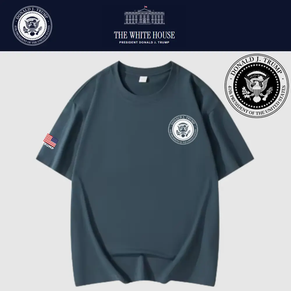 [New White House]TRUMP大統領メッセージロゴTシャツ[ダークブルー][WHTE-06]