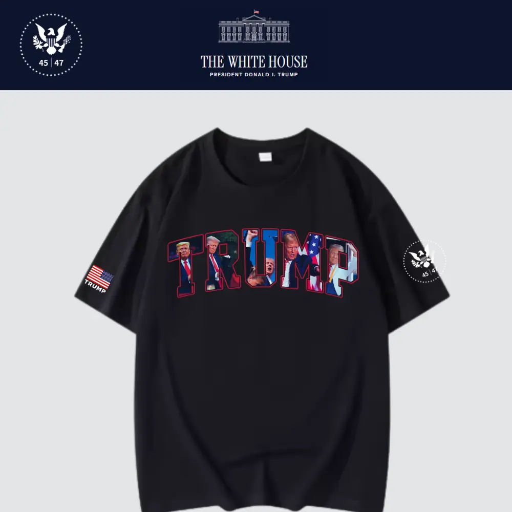 [New White House]TRUMP大統領ロゴTシャツ[黒][WHTE-07]