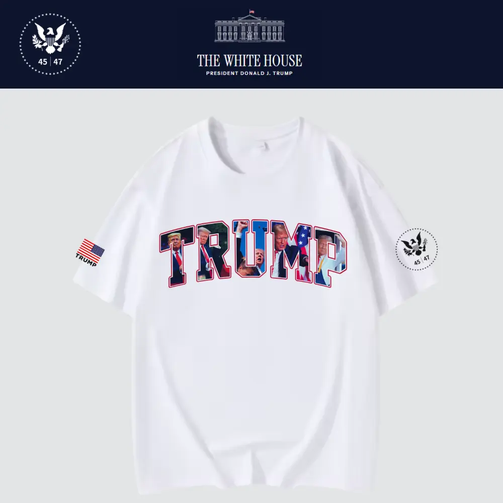 [New White House]TRUMP大統領ロゴTシャツ[白][WHTE-07]