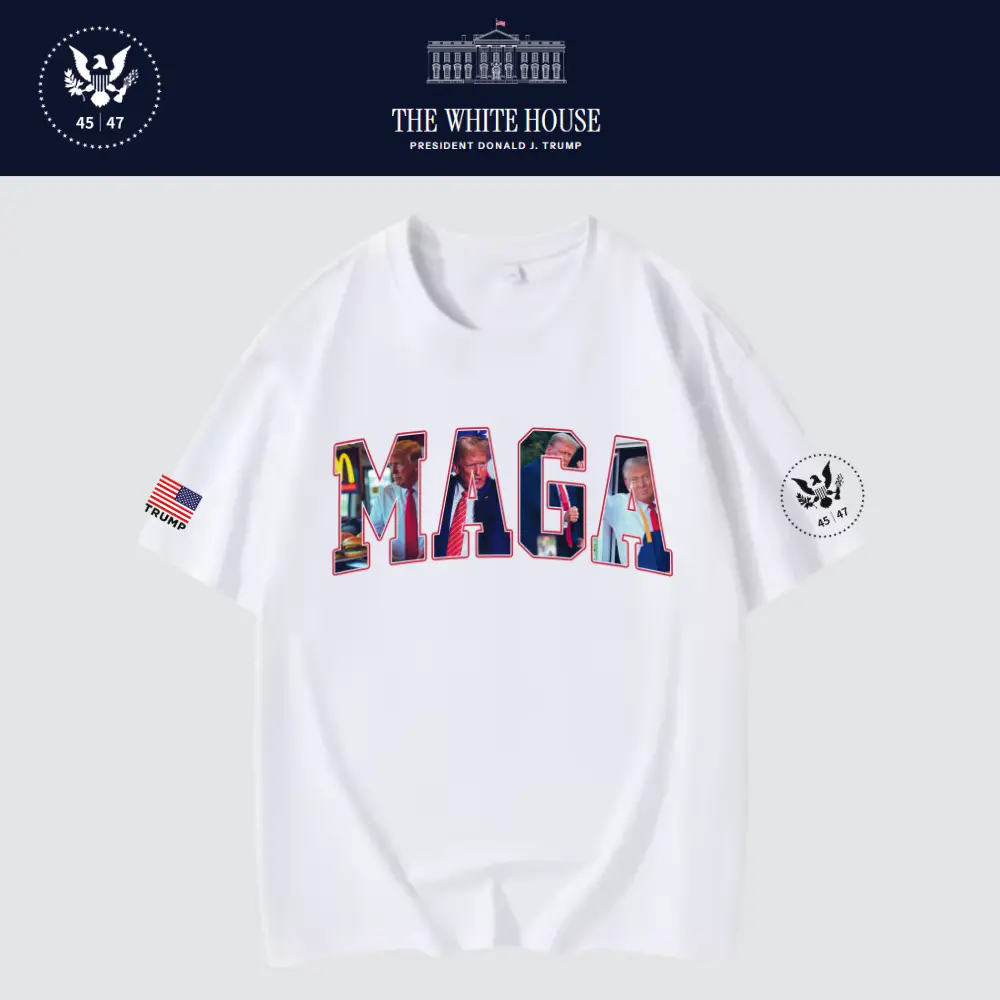 [New White House]TRUMP大統領ロゴTシャツ[白][WHTE-08]