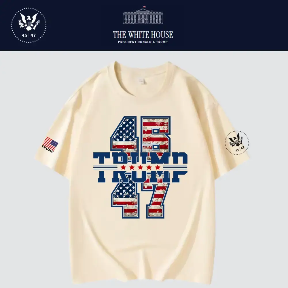 [New White House]TRUMP大統領ロゴTシャツ[ベージュ][WHTE-09]