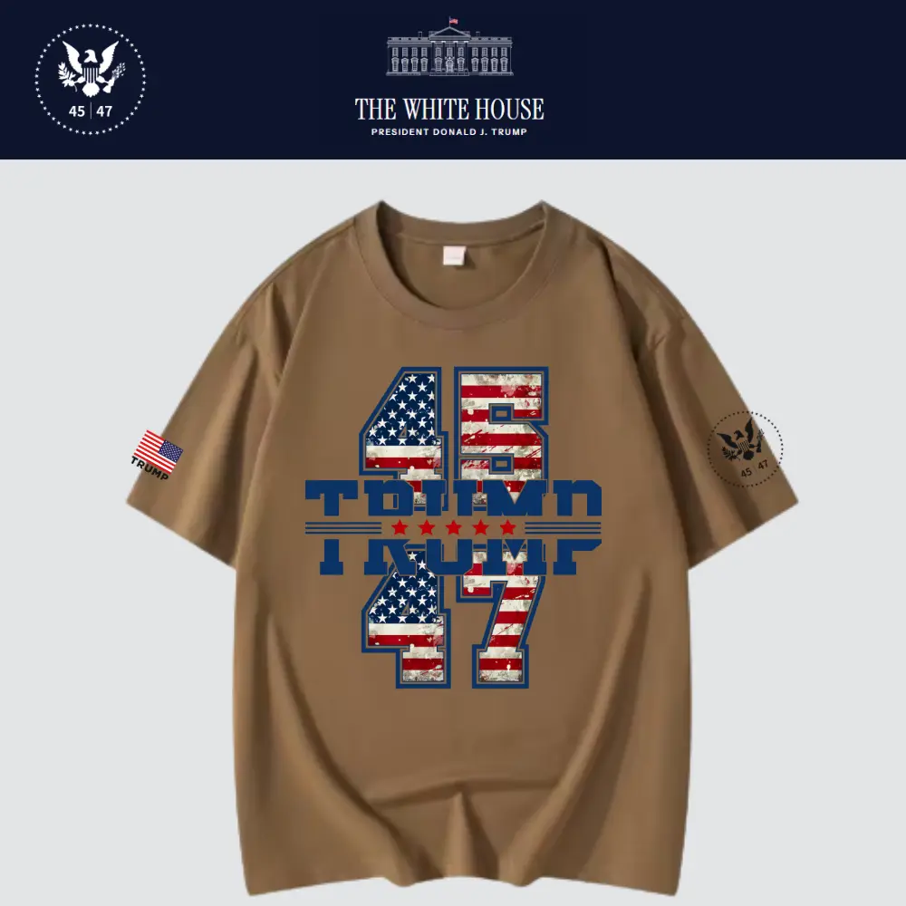 [New White House]TRUMP大統領ロゴTシャツ[コーヒー][WHTE-09]