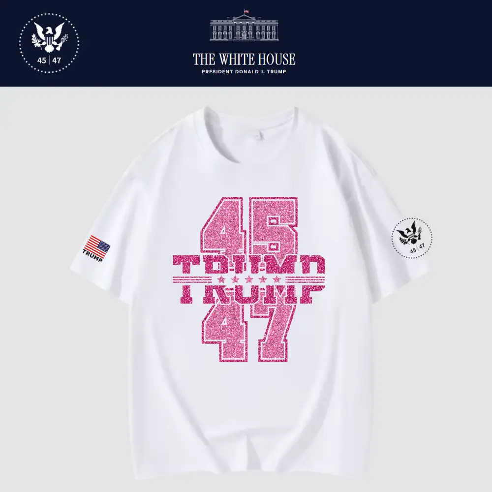 [New White House]TRUMP大統領ロゴTシャツ[白/ピンク][WHTE-09]