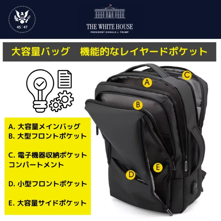 [NEW White House]ロゴ入りバックパック[WHBP-02][全３色] - 画像 (11)
