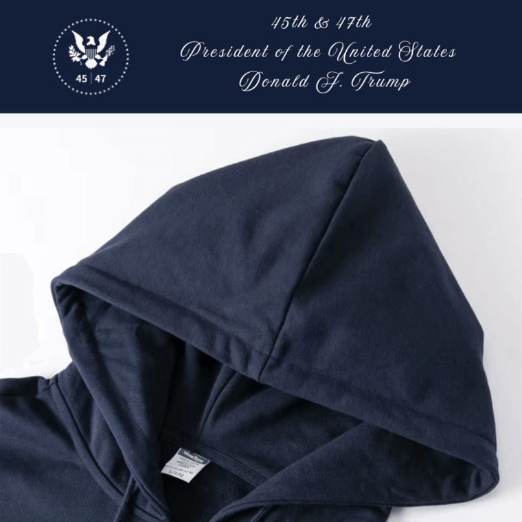 [New White House]TRUMP大統領ロゴジップアップパーカー[アイスブルー][WHZH-03] - 画像 (2)