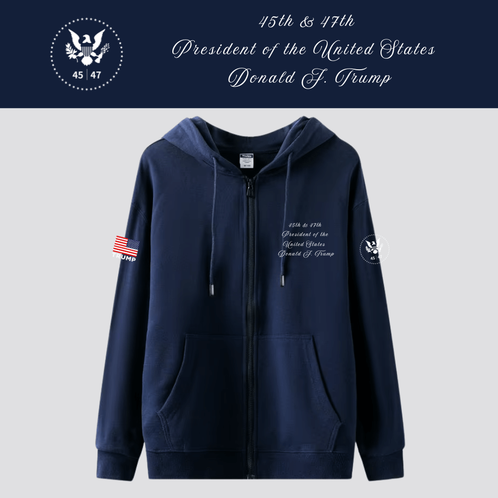 [New White House]TRUMP大統領ロゴジップアップパーカー[ネイビー][WHZH-03]