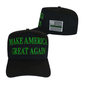【米国発送】TRUMP公式 MAGA ハット[限定復刻版][45-47][黒][緑ライン国旗バージョン]