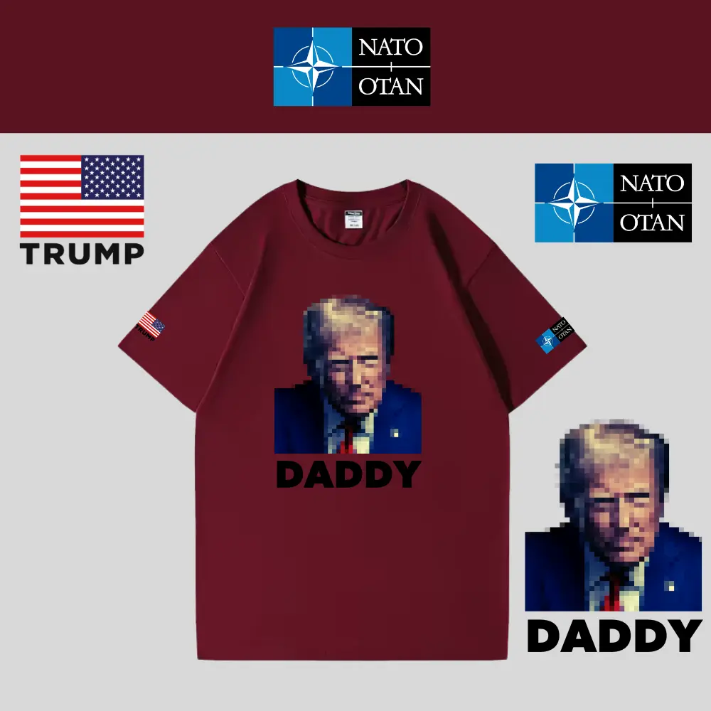 [トランプNATO記念]DADDY Tシャツ[ワインレッド][NATE-01]