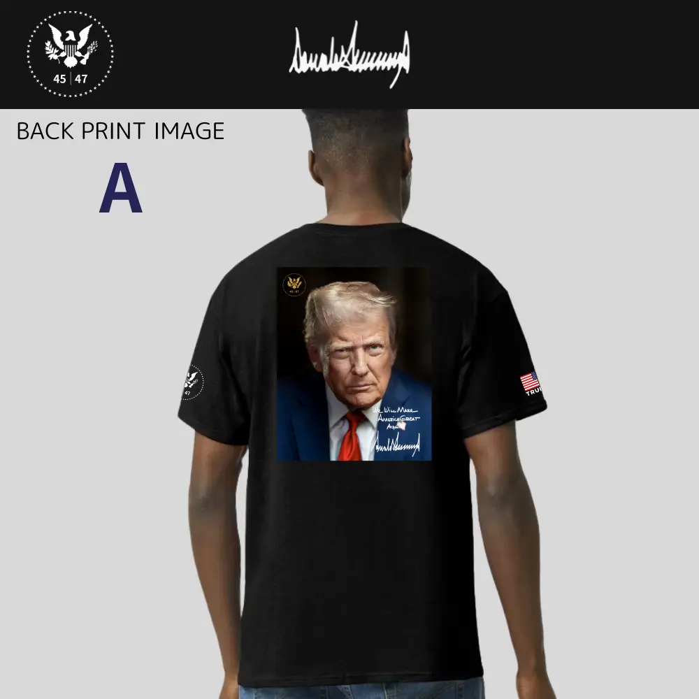 [New White House]トランプ大統領肖像画TシャツAタイプ[ネイビー][PRTT-01] - 画像 (2)