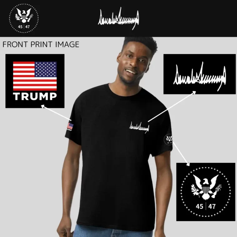 [New White House]トランプ大統領肖像画TシャツBタイプ[黒][PRTT-02] - 画像 (3)