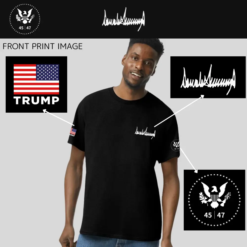 [New White House]トランプ大統領肖像画TシャツAタイプ[黒][PRTT-01] - 画像 (3)