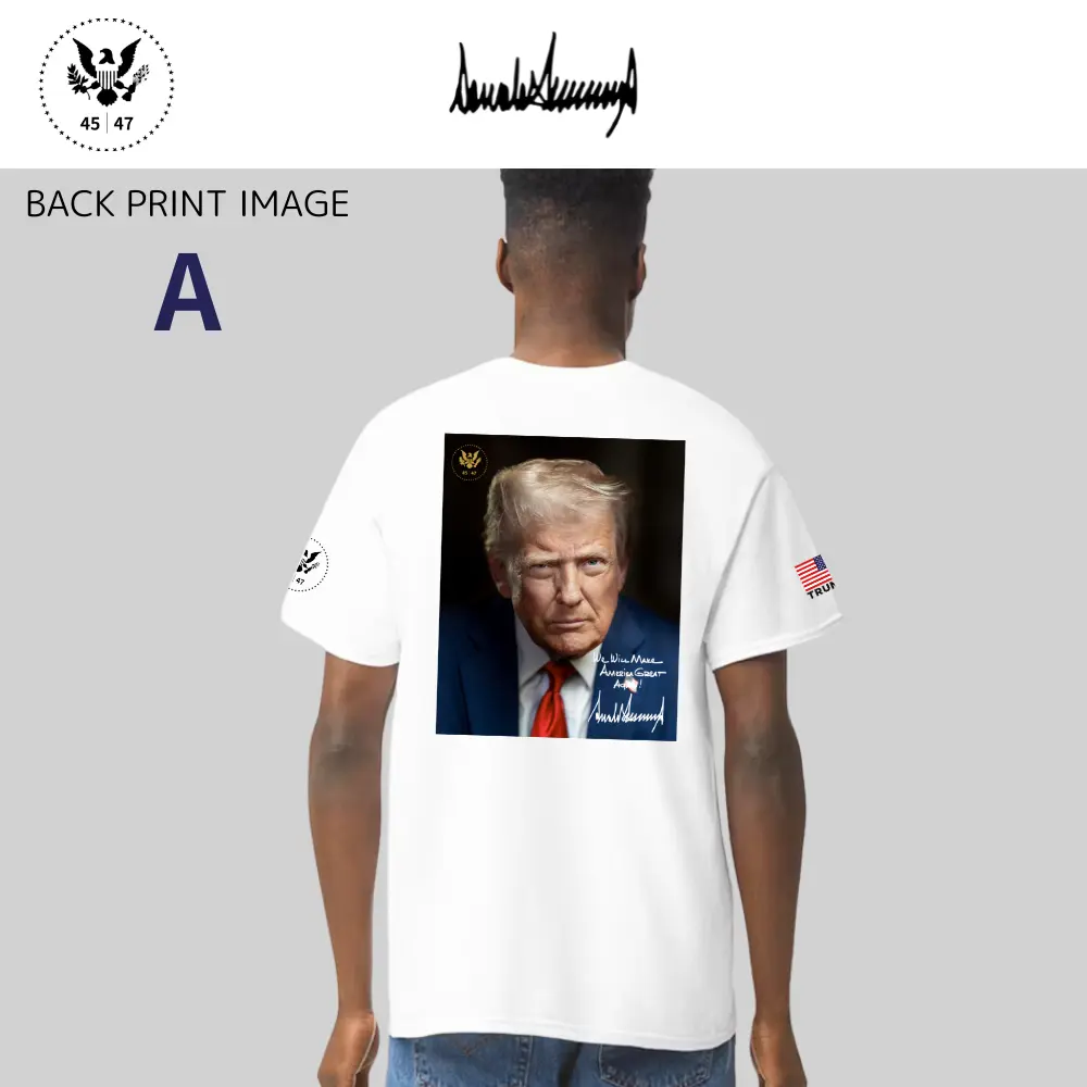 [New White House]トランプ大統領肖像画TシャツAタイプ[白][PRTT-01]