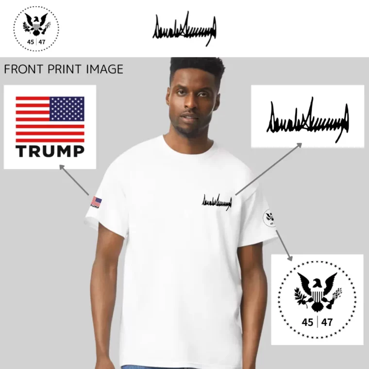 [New White House]トランプ大統領肖像画TシャツBタイプ[白][PRTT-02] - 画像 (3)
