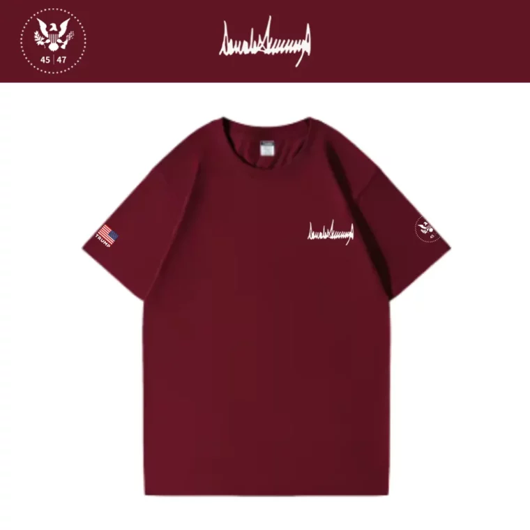 [New White House]トランプ大統領肖像画TシャツBタイプ[ワインレッド][PRTT-02]
