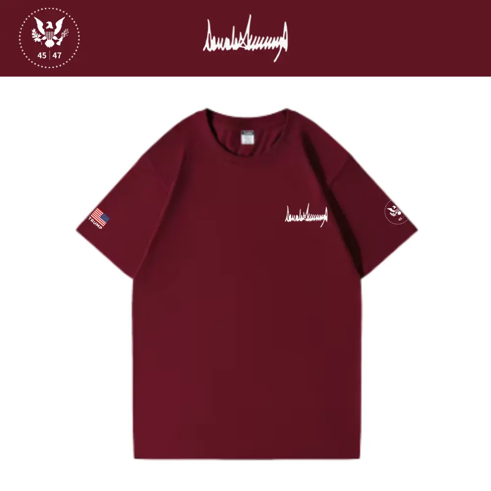 [New White House]トランプ大統領肖像画TシャツAタイプ[ワインレッド][PRTT-01]