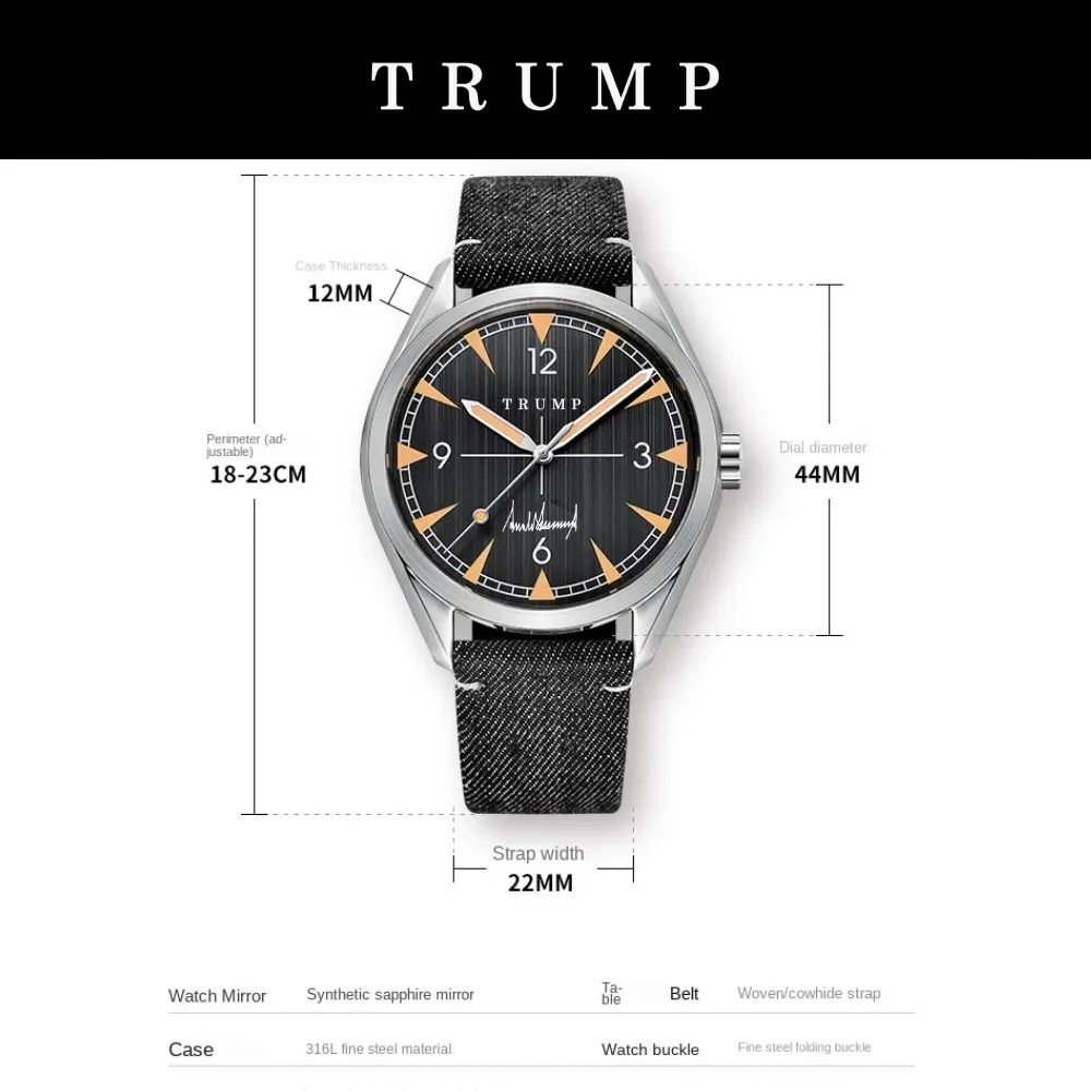 オリジナルデザイン腕時計 [TRPW-020] ブルーフェイス/ファブリックバンド - 画像 (4)