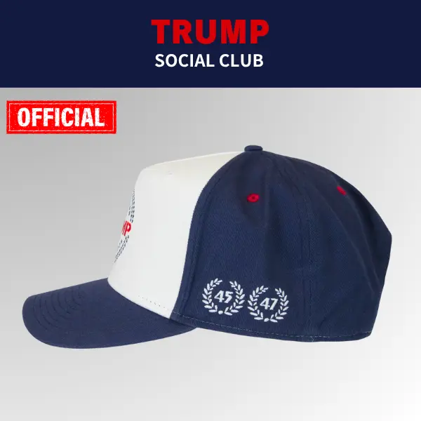 【米国発送】TRUMP公式 パッチ付きハット[Trump Social Club][TSCH-02][白/ネイビー] - 画像 (2)
