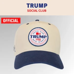 【米国発送】TRUMP公式 パッチ付きハット[Trump Social Club][TSCH-02][ベージュ/ネイビー]