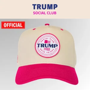 【米国発送】TRUMP公式 パッチ付きハット[Trump Social Club][TSCH-02][ベージュ/ピンク]