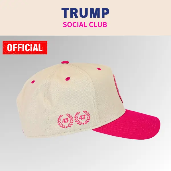 【米国発送】TRUMP公式 パッチ付きハット[Trump Social Club][TSCH-02][ベージュ/ピンク] - 画像 (2)