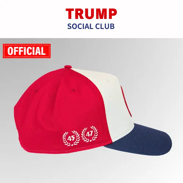 【米国発送】TRUMP公式 パッチ付きハット[Trump Social Club][TSCH-02][赤/ネイビー] - 画像 (2)