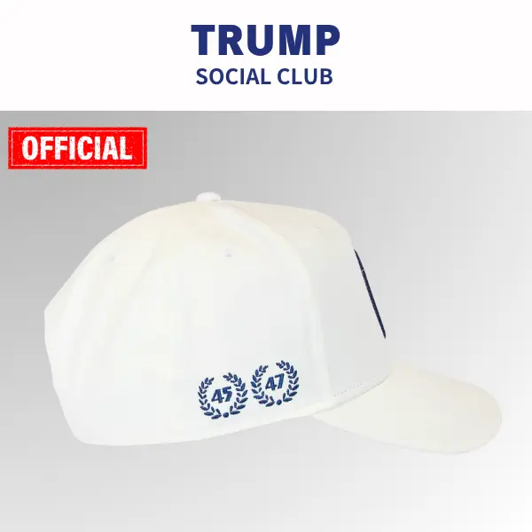 【米国発送】TRUMP公式 パッチ付きハット[Trump Social Club][TSCH-02][白] - 画像 (2)