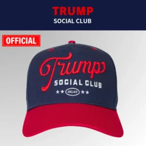 【米国発送】TRUMP公式 ハット[Trump Social Club][TSCH-03][ネイビー/赤]