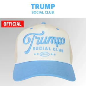【米国発送】TRUMP公式 ハット[Trump Social Club][TSCH-04][ベージュ/水色]
