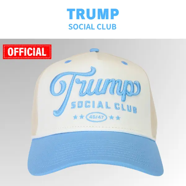 【米国発送】TRUMP公式 ハット[Trump Social Club][TSCH-04][ベージュ/水色]