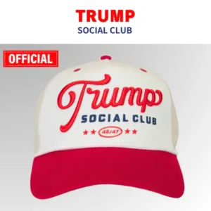 【米国発送】TRUMP公式 ハット[Trump Social Club][TSCH-04][ベージュ/赤]