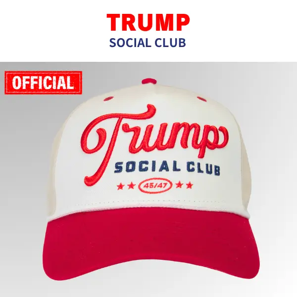 【米国発送】TRUMP公式 ハット[Trump Social Club][TSCH-04][ベージュ/赤]