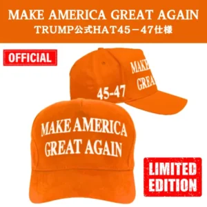 【米国発送】TRUMP公式 MAGA ハット[限定版][オレンジ/白][45/47]
