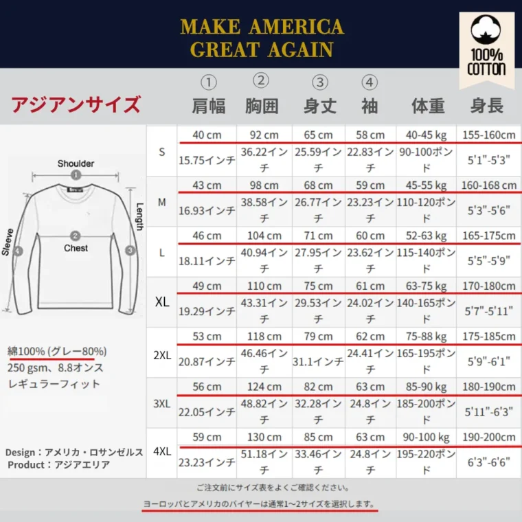 [MAGA 2025]刺繍ロゴ コットン100%ポロシャツ[長袖][グレー][PLMG-01] - 画像 (4)