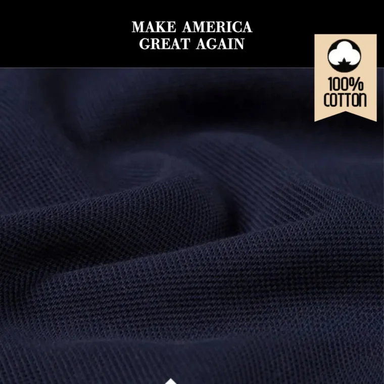 [MAGA 2025]刺繍ロゴ コットン100%ポロシャツ[半袖][白/金][PSSG-01] - 画像 (5)