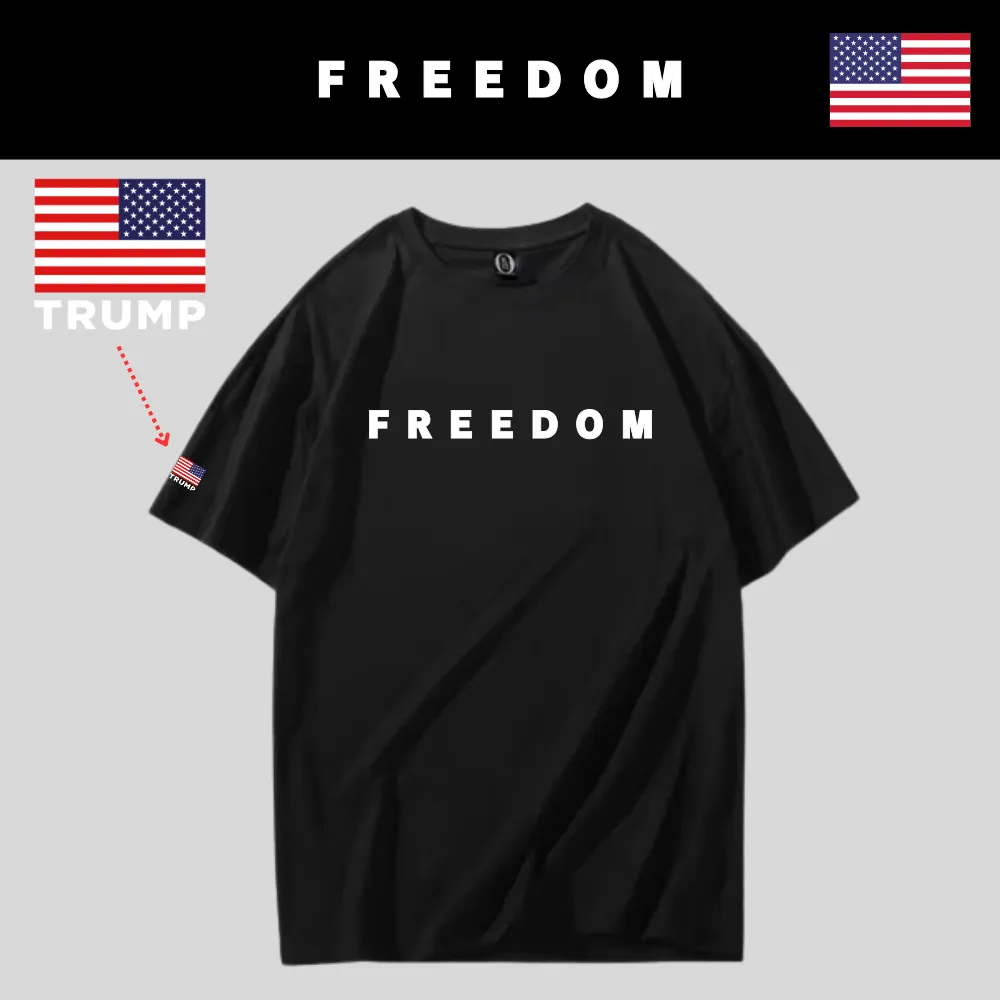 [FREEDOM] 米国旗ロゴ Tシャツ[黒]