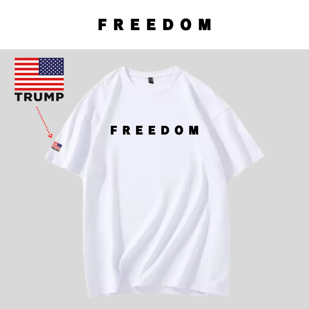 [FREEDOM] 米国旗ロゴ Tシャツ[白]