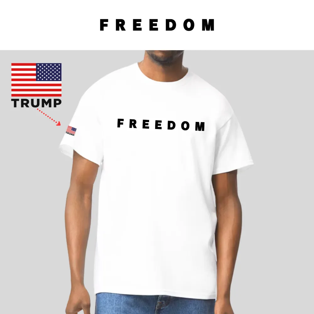 [FREEDOM] 米国旗ロゴ Tシャツ[白] - 画像 (2)