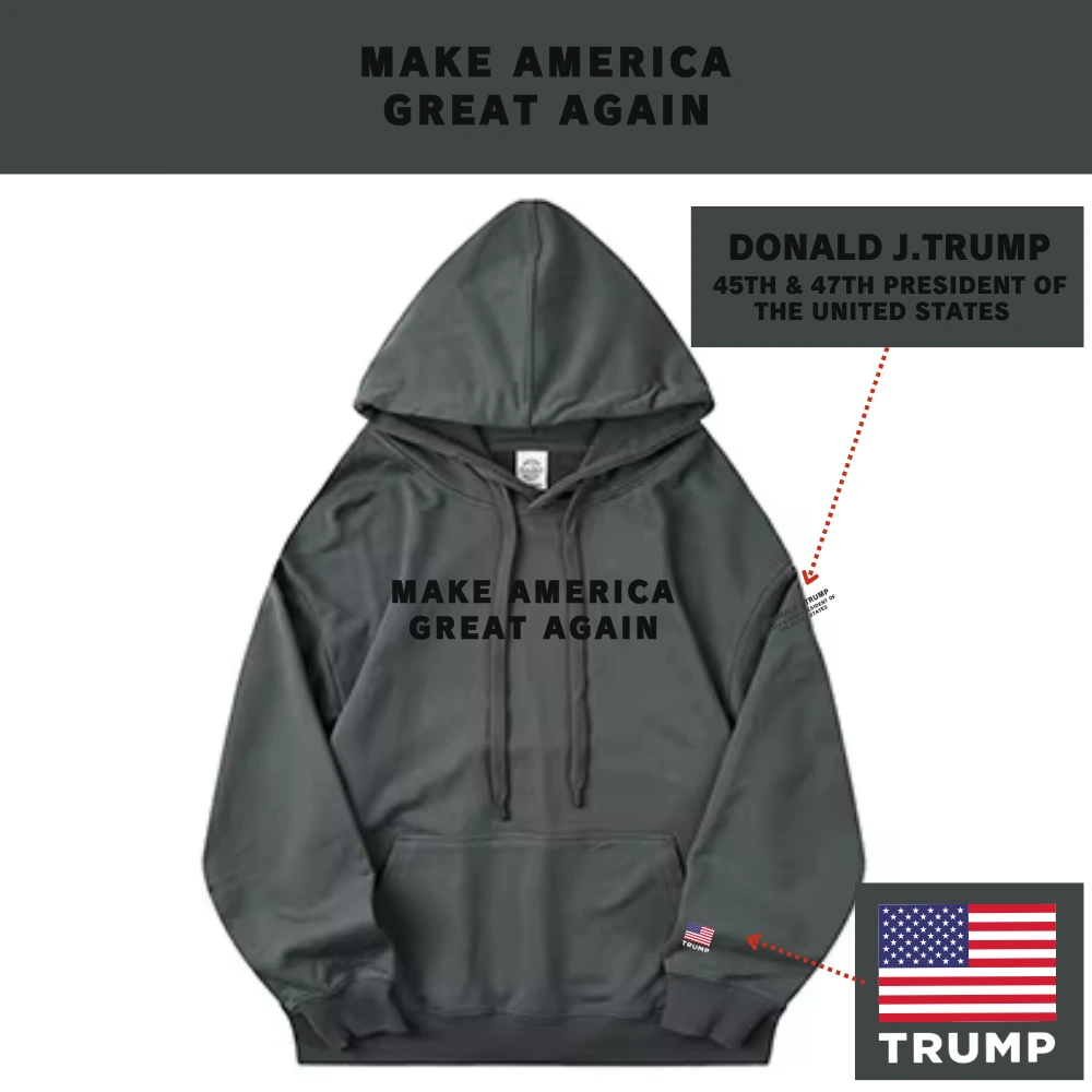 [MAGA 2025]ヘビーウェイトコットン100%パーカー[グレー]
