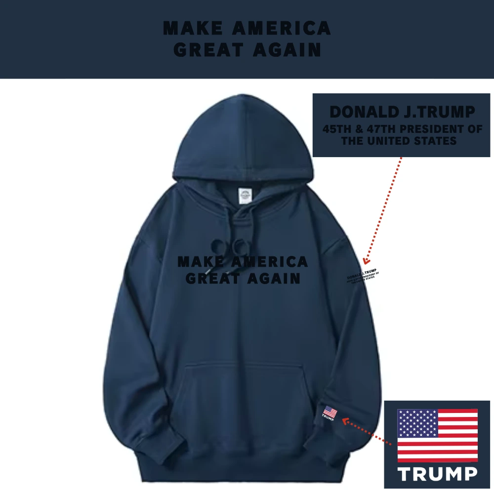 [MAGA 2025]ヘビーウェイトコットン100%パーカー[ネイビー]