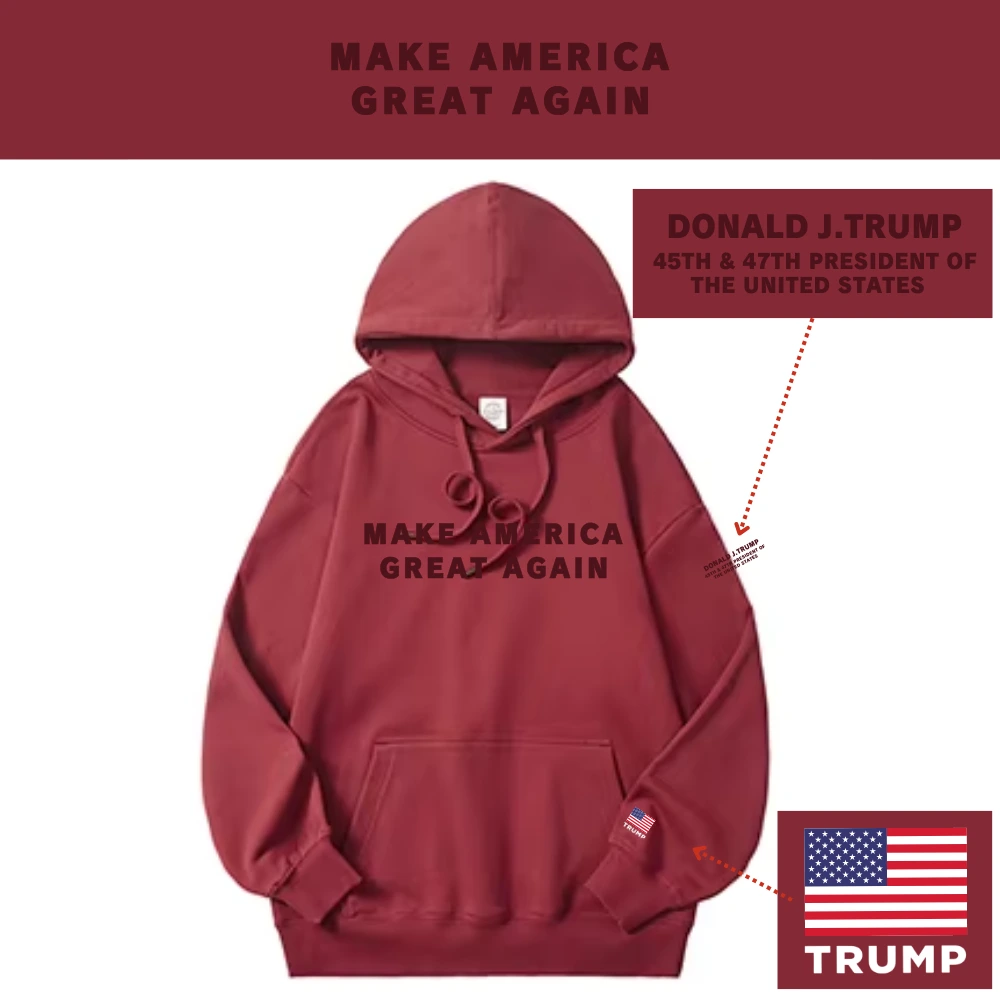 [MAGA 2025]ヘビーウェイトコットン100%パーカー[ベリーレッド]