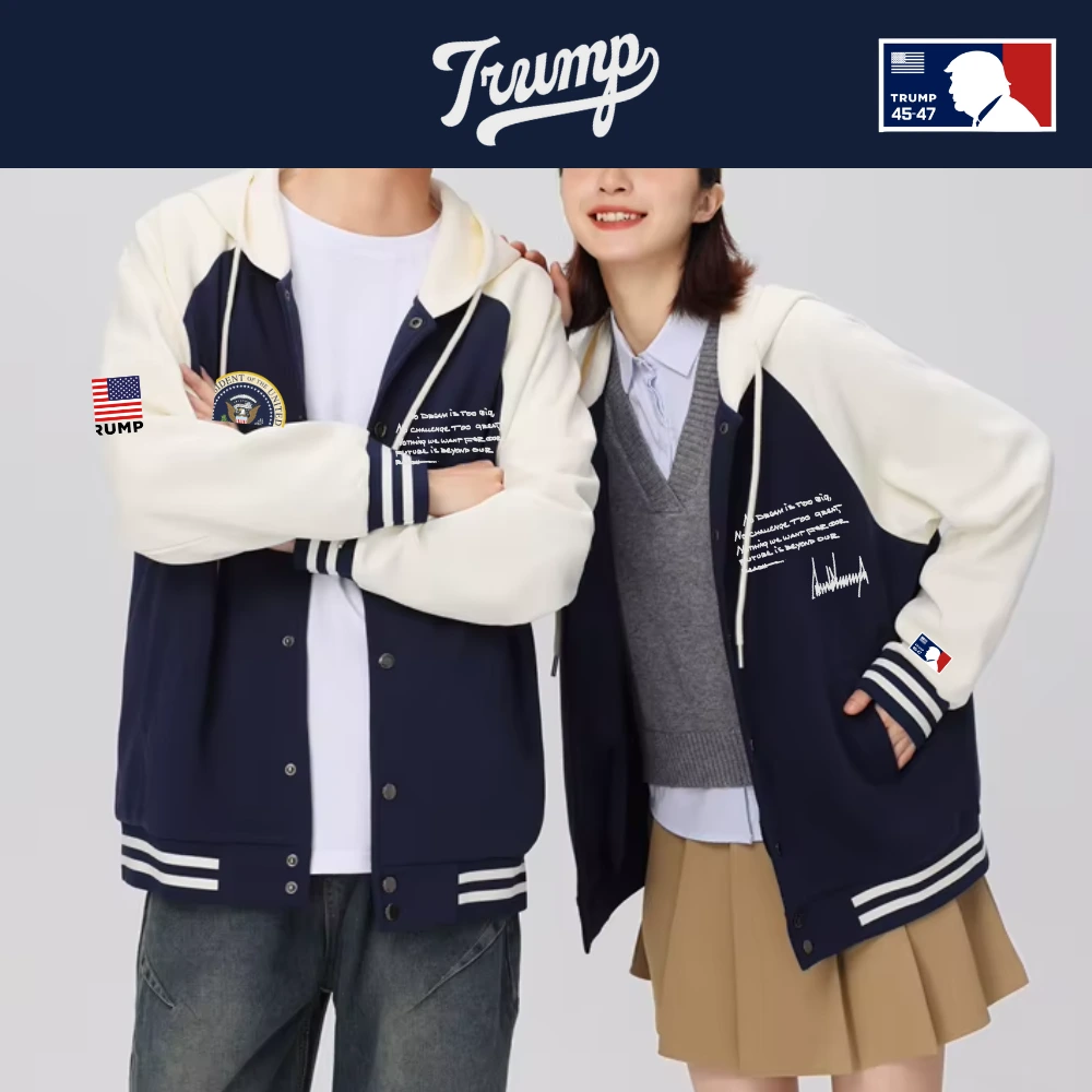[Team TRUMP]スタジャンタイプスナップパーカー[クリーム/ネイビー][WHHJ-01] - 画像 (7)