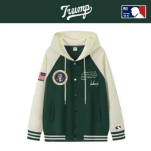 [Team TRUMP]スタジャンタイプスナップパーカー[緑/クリーム][WHHJ-01]