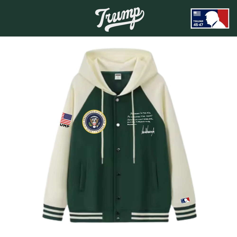 [Team TRUMP]スタジャンタイプスナップパーカー[緑/クリーム][WHHJ-01]