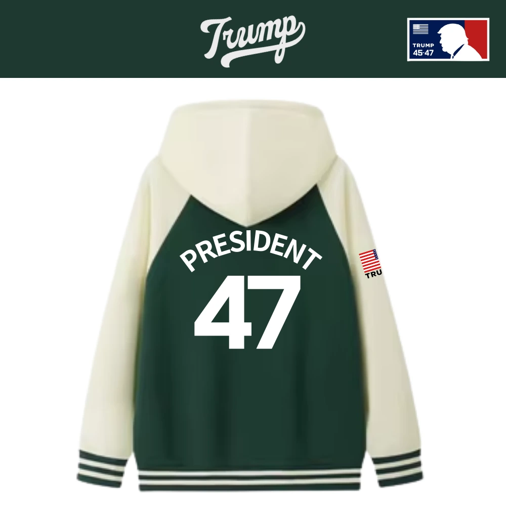 [Team TRUMP]スタジャンタイプスナップパーカー[緑/クリーム][WHHJ-01] - 画像 (2)