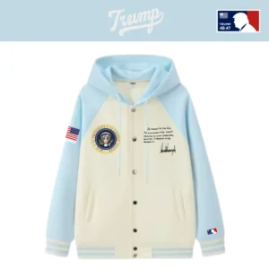 [Team TRUMP]スタジャンタイプスナップパーカー[クリーム/水色][WHHJ-01]