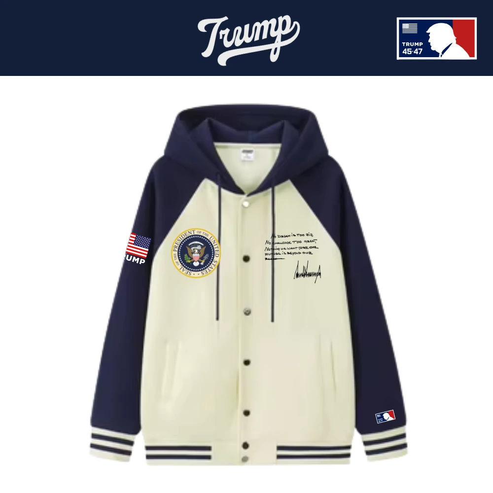 [Team TRUMP]スタジャンタイプスナップパーカー[クリーム/ネイビー][WHHJ-01]