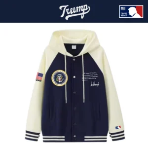 [Team TRUMP]スタジャンタイプスナップパーカー[ネイビー/クリーム][WHHJ-01]