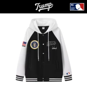 [Team TRUMP]スタジャンタイプスナップパーカー[黒/白][WHHJ-01]